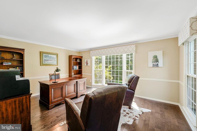 2707 E Ridge Ct, Oakton, VA 22124 - office space featuring wood-type flooring and ornamental molding