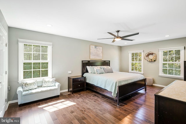 2707 E Ridge Ct, Oakton, VA 22124 - bedroom featuring wood finished floors, recessed lighting, and a ceiling fan