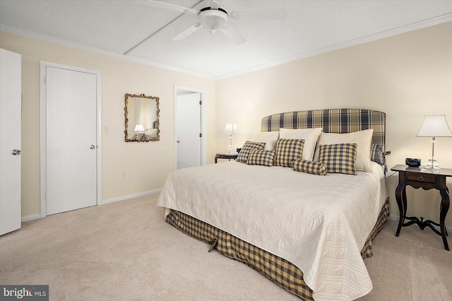 403 N Edgewater House Rd Unit 403N, Bethany Beach, DE 19930 - bedroom with carpet, ornamental molding, and a ceiling fan