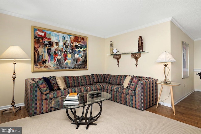 403 N Edgewater House Rd Unit 403N, Bethany Beach, DE 19930 - living area featuring wood finished floors and ornamental molding