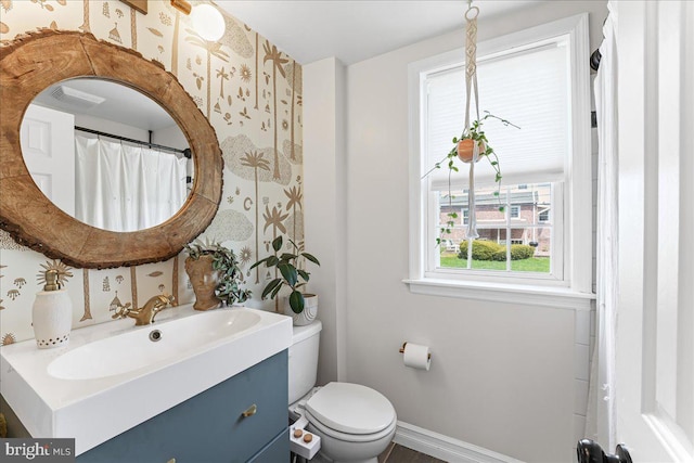 809 Addingham Ave, Drexel Hill, PA 19026 - bathroom with vanity and wallpapered walls