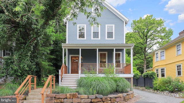 18 Hart Ave, Hopewell, NJ 08525 - view of front of house with covered porch and stairway