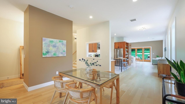 18 Hart Ave, Hopewell, NJ 08525 - dining room with light wood-style flooring, stairway, and recessed lighting