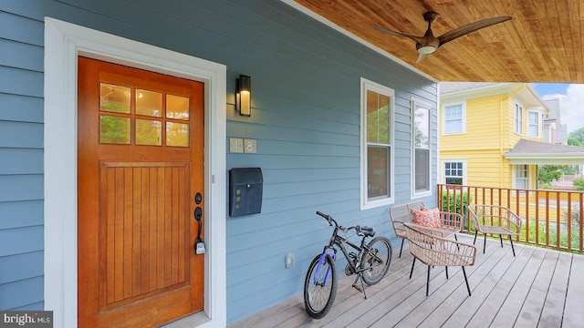 18 Hart Ave, Hopewell, NJ 08525 - doorway to property with a porch and a ceiling fan