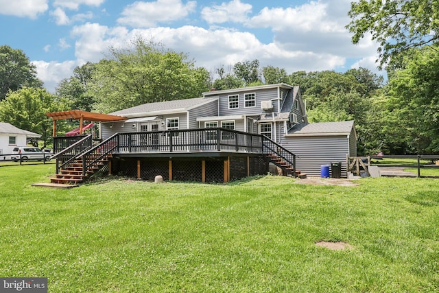 1707 Peach St, Upper Chichester, PA 19061 - back of property featuring stairs and a wooden deck