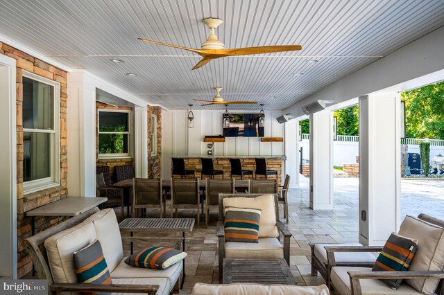 11204 Fawn Lake Pkwy, Spotsylvania, VA 22551 - view of patio / terrace featuring an outdoor living space and ceiling fan