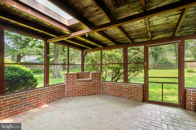 214 Sugartown Rd, Devon, PA 19333 - unfurnished sunroom featuring a skylight