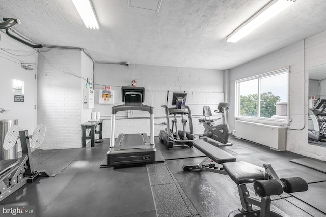 2829 Connecticut Ave NW Unit 706, Washington, DC 20008 - gym with a textured ceiling and concrete block wall