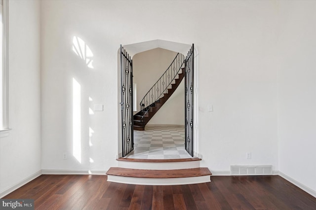 4127 Presidential Dr, Lafayette Hill, PA 19444 - stairway featuring hardwood / wood-style floors and baseboards