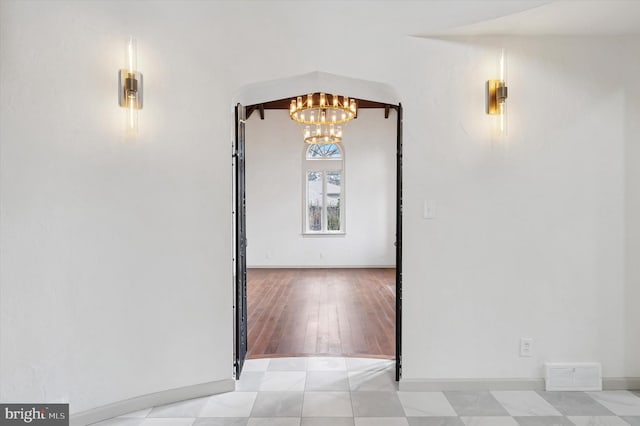 4127 Presidential Dr, Lafayette Hill, PA 19444 - hall featuring a chandelier and baseboards