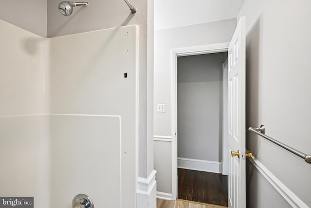 134 S Main St, Glassboro, NJ 08028 - full bath featuring wood finished floors and a shower