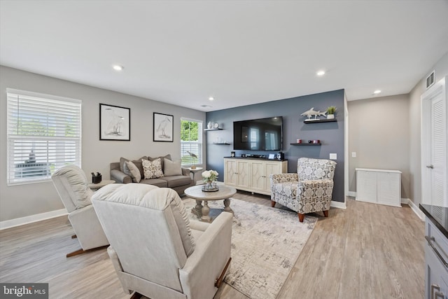 92 Senators Way, Berlin, NJ 08009 - living room featuring light wood-style flooring and recessed lighting
