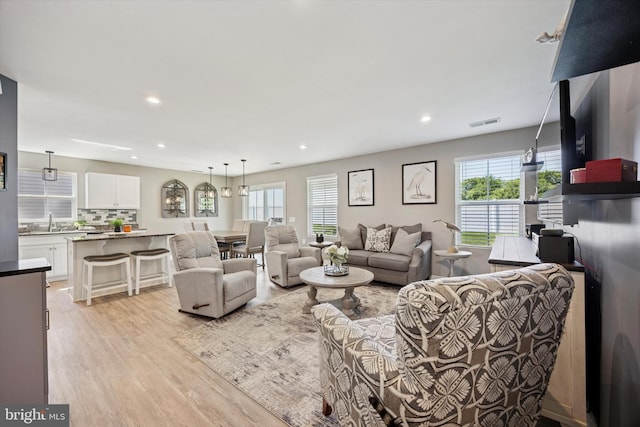92 Senators Way, Berlin, NJ 08009 - living room featuring light wood-style floors and recessed lighting