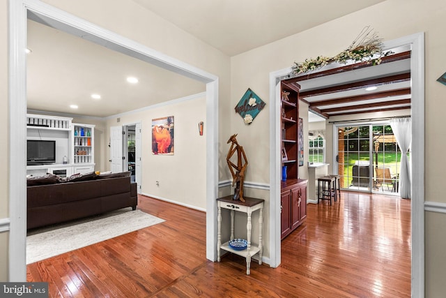 24411 Kakae Dr, Damascus, MD 20872 - living area featuring wood finished floors and recessed lighting
