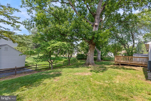 11013 Lopa Ln, North Potomac, MD 20878 - view of yard with a wooden deck