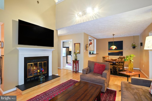 84 Windbrooke Cir Unit 84, Gaithersburg, MD 20879 - living area with wood finished floors and a glass covered fireplace