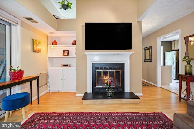 84 Windbrooke Cir Unit 84, Gaithersburg, MD 20879 - living room with wood finished floors and a glass covered fireplace