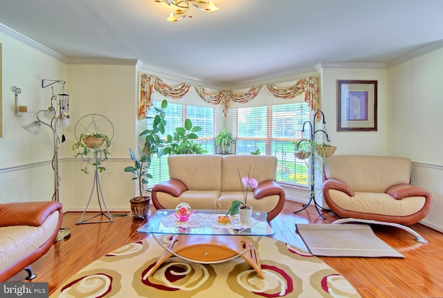 300 Bonnie Meadow Cir, Reisterstown, MD 21136 - living room with crown molding and wood finished floors