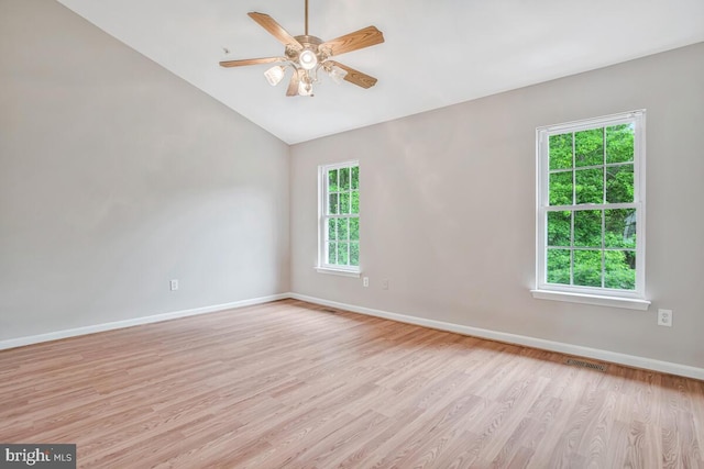 1403 Peregrine Path, Arnold, MD 21012 - spare room with light wood-style floors, a ceiling fan, and vaulted ceiling