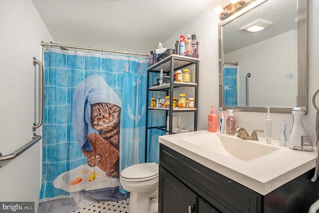 250 Ridge Pike Unit 58, Lafayette Hill, PA 19444 - bathroom featuring vanity, tile patterned floors, and a shower with curtain