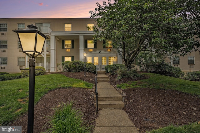 250 Ridge Pike Unit 58, Lafayette Hill, PA 19444 - view of front of house with french doors and a front lawn