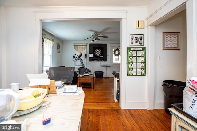 77 Atkins Ave, Hamilton, NJ 08610 - dining space featuring wood finished floors and a ceiling fan