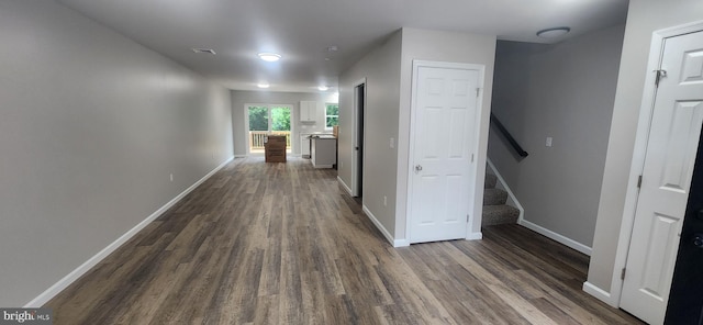 48 Petersburg Ln, Duncannon, PA 17020 - corridor with dark wood-type flooring and stairs