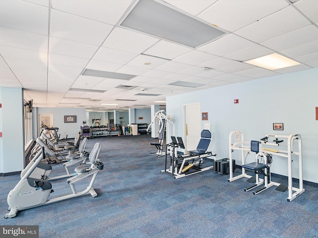 7101 Bay Front Dr Unit 204, Annapolis, MD 21403 - exercise room featuring carpet and a drop ceiling