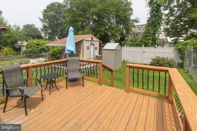 213 Conover St, Burlington, NJ 08016 - deck featuring a storage shed and a fenced backyard