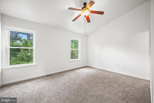 34 Ingate Ter Unit 4410, Halethorpe, MD 21227 - spare room with plenty of natural light, carpet, vaulted ceiling, and ceiling fan
