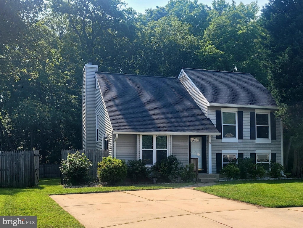 43 Maxa Ct, Middle River, MD 21220 - split level home with a chimney and a shingled roof
