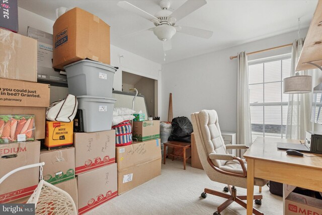 1009 Red Rock Cir, Royersford, PA 19468 - office space with carpet flooring and a ceiling fan