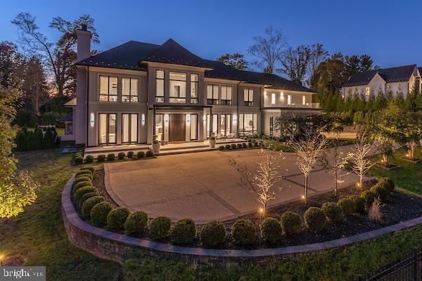 1020 Langley Hill Dr, Mclean, VA 22101 - rear view of property featuring a balcony and a chimney