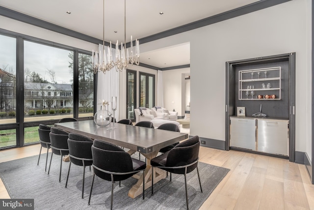 1020 Langley Hill Dr, Mclean, VA 22101 - dining area featuring light wood finished floors and a chandelier