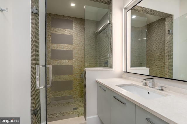 1020 Langley Hill Dr, Mclean, VA 22101 - bathroom with a tile shower and vanity