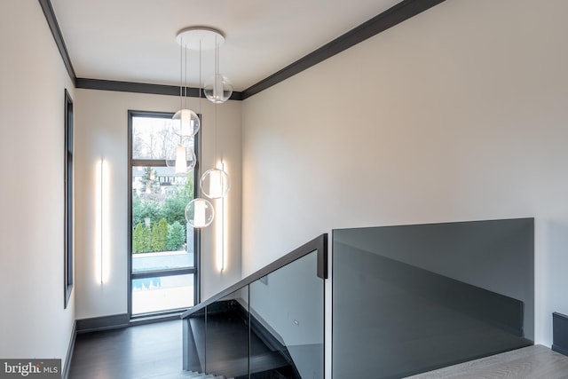 1020 Langley Hill Dr, Mclean, VA 22101 - stairway with crown molding and wood finished floors