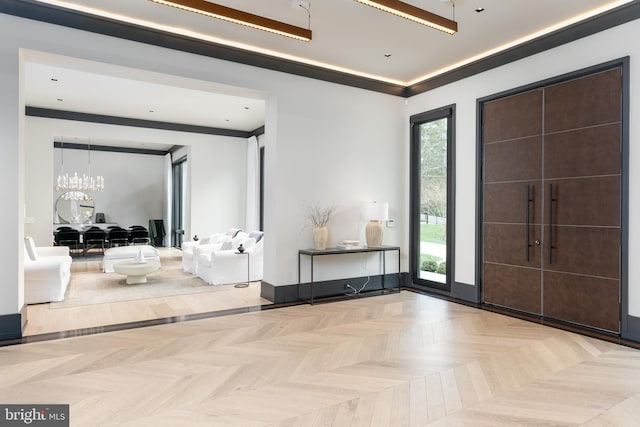 1020 Langley Hill Dr, Mclean, VA 22101 - foyer entrance with a chandelier and baseboards