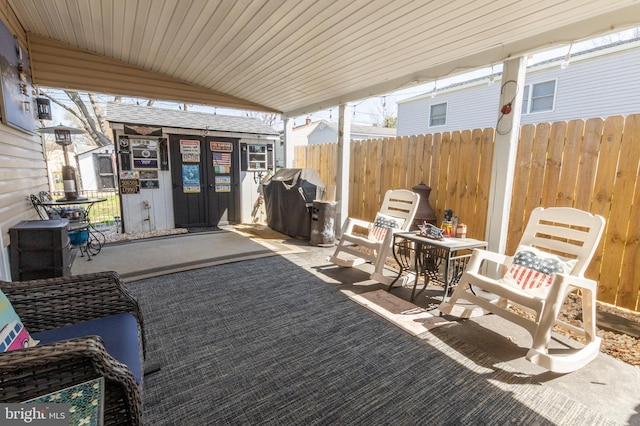 3 Cawdor Ln, New Castle, DE 19720 - view of patio / terrace with grilling area and an outbuilding