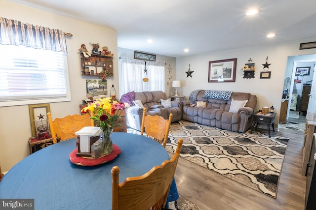 3 Cawdor Ln, New Castle, DE 19720 - dining area with wood finished floors, plenty of natural light, and recessed lighting