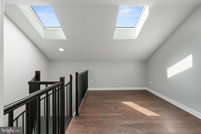 413 Jefferson St Unit 3, East Greenville, PA 18041 - bonus room featuring a skylight, dark wood-style flooring, recessed lighting, lofted ceiling, and healthy amount of natural light