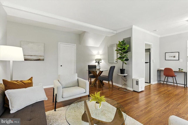 3504 Martha Custis Dr Unit 315, Alexandria, VA 22302 - living room with wood finished floors and ornamental molding