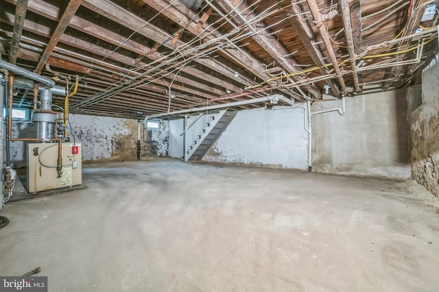 2704 N Tatnall St, Wilmington, DE 19802 - basement with stairway and a heating unit