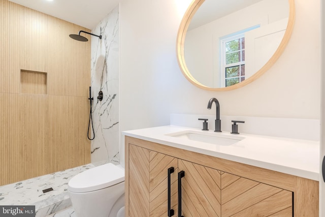 5303 Rolling Rd, Springfield, VA 22151 - bathroom with vanity and a marble finish shower