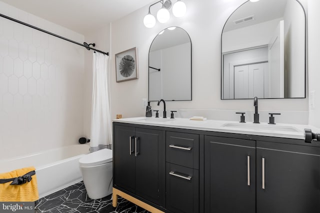 5303 Rolling Rd, Springfield, VA 22151 - full bath with double vanity and shower / bath combo
