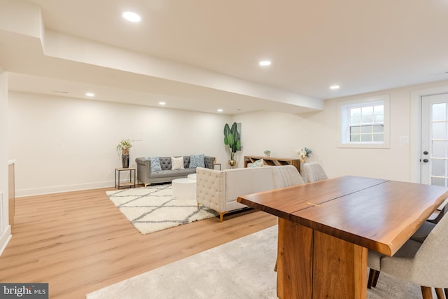 5303 Rolling Rd, Springfield, VA 22151 - dining space with light wood-style flooring and recessed lighting