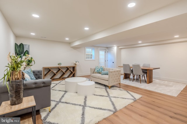 5303 Rolling Rd, Springfield, VA 22151 - living area featuring wood finished floors and recessed lighting