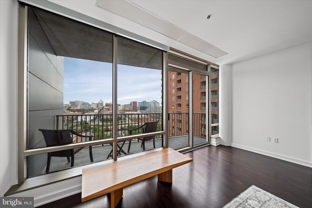 105 Christina Lndg Unit 1402, Wilmington, DE 19801 - dining room featuring a view of city and wood finished floors