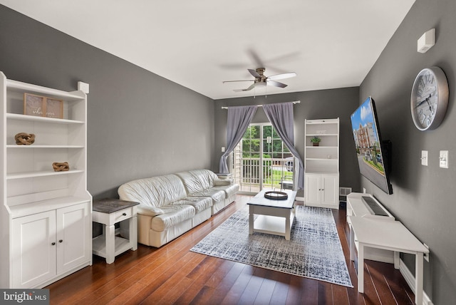 9710 Handerson Pl Unit 1, Manassas Park, VA 20111 - living room with a ceiling fan and hardwood / wood-style flooring