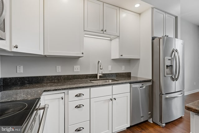 413 Jefferson St Unit 5, East Greenville, PA 18041 - kitchen featuring appliances with stainless steel finishes, white cabinets, and recessed lighting
