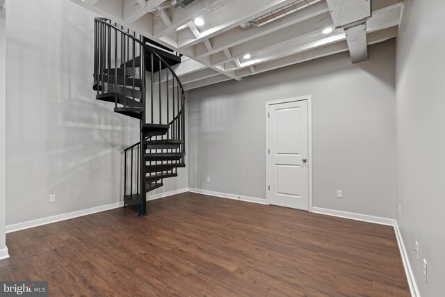 413 Jefferson St Unit 5, East Greenville, PA 18041 - below grade area with wood finished floors and stairway